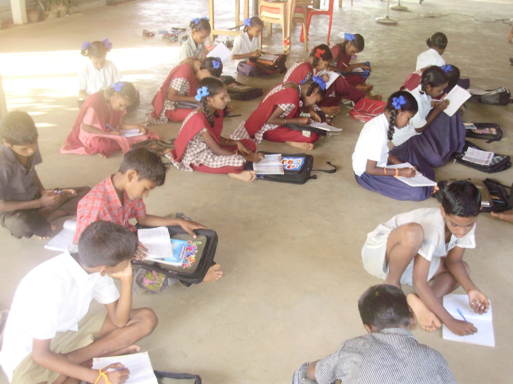 Studying hard in Kaliyampoondi