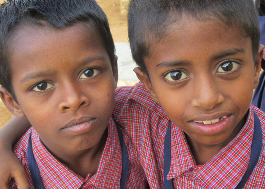 Sandip and Varun - best buddies in their school uniforms.