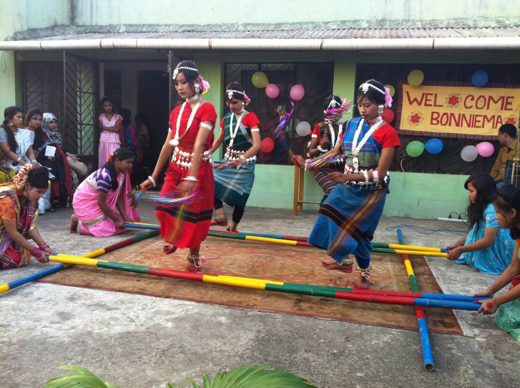 Religion is closely entwined with culture and can be expressed in many ways. Here we see some the Tribal children performing a tradition bamboo pole dance. 