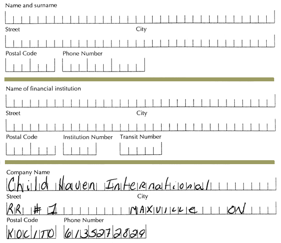 Direct withdrawal form  makes donating via direct withdrawal easy.